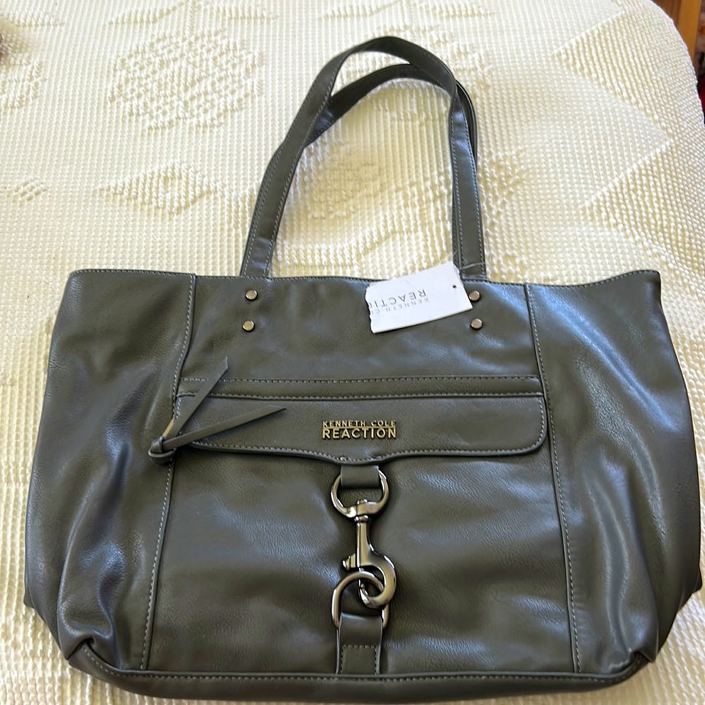NWT Kenneth Cole Reaction Large Grey Tote Handbag Pocketbook Purse